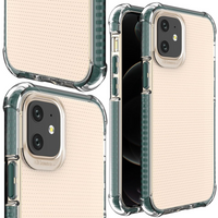 Spring Armor żelowy elastyczny pancerny pokrowiec z kolorową ramką do iPhone 12 mini ciemnozielony