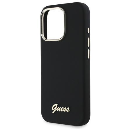 Guess GUHCP16LSMBSLK iPhone 16 Pro 6.3"  czarny/black hardcase Silicone Script Metal Logo & Frame