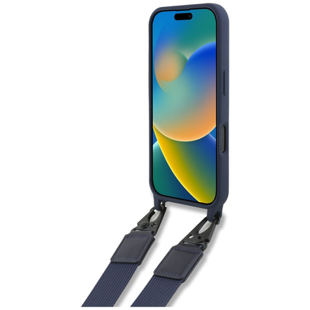 Red Bull RBHMP16S24SISOLRV iPhone 16     6.1" hardcase Silicone Strap and Vertical Logo MagSafe granatowy
