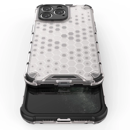 HURTEL ETUI PANCERNE HONEYCOMB DO IPHONE 14 PRO MAX PRZEZROCZYSTE HYBRYDOWE