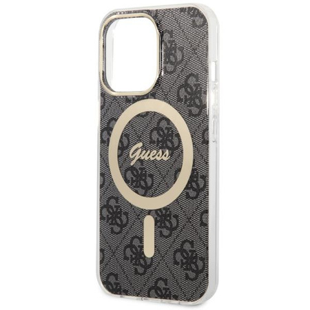 Etui Guess GUHMP13LH4STK na iPhone 13 Pro / 13 - czarne 4G MagSafe
