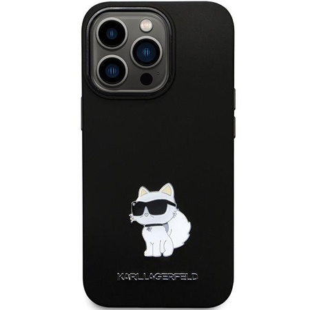 Etui Karl Lagerfeld KLHCP13LSMHCNPK na iPhone 13 Pro / 13 - czarne Silicone C Metal Pin