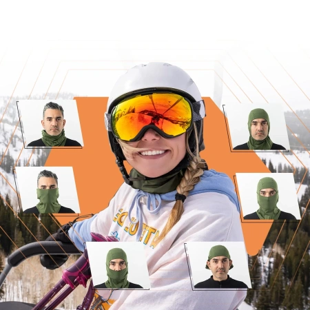 Kominiarka narciarska Qunature 13230023014 rower motocykl rozmiar balaklava M - zielona