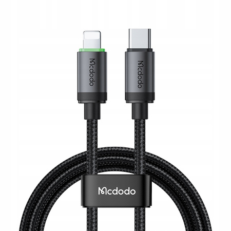 MCDODO ŁADOWARKA KABEL USB-C LIGHTNING SZYBKIEGO ŁADOWANIA DO IPHONE 1M LED
