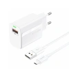 FONENG ładowarka sieciowa EU64 18W 1xUSB QC3.0 + kabel Micro Biały