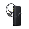 Baseus power bank z wyświetlaczem cyfrowym i podwójnymi wbudowanymi kablami usb-c 25000mAh 145W Czarny