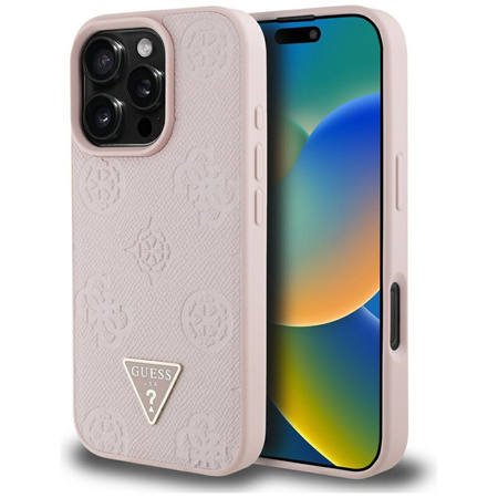 GUESS ETUI POKROWIEC MAGNETYCZNY DO MAGSAFE IPHONE 16 PRO GRAINED HOT STAMP