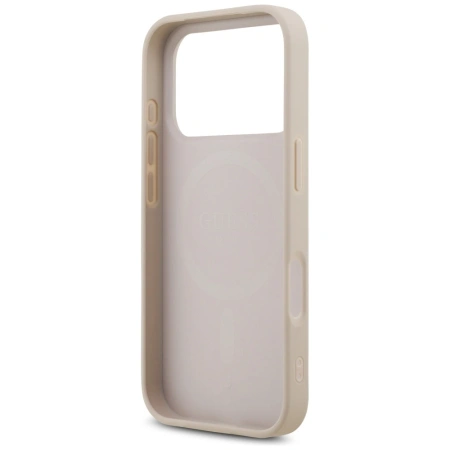 GUESS ETUI LEATHER 4G TRIANGLE STRASS MAGSAFE DO IPHONE 17 PRO Z PIĘKNY