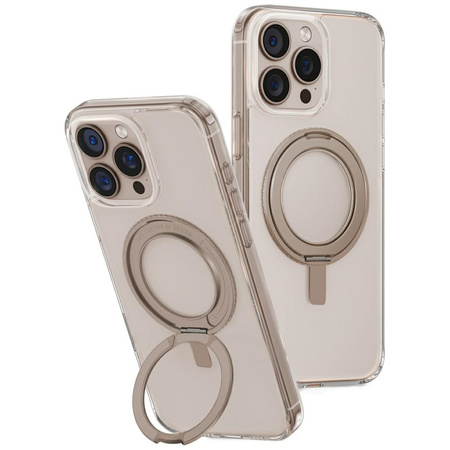 UNIQ SWIVIX ETUI DO IPHONE 16 PRO MAX Z KICKSTANDEM 360 ZŁOTE TRANSPARENTNE
