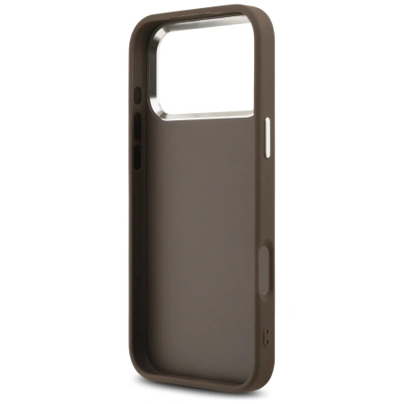 Etui Guess 4G Big 4G Classic Logo na iPhone 17 Pro Max brązowy - srebrne