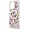 Etui Guess GUHMP14LHCFWST na iPhone 14 Pro - przezroczyste hardcase Flower MagSafe