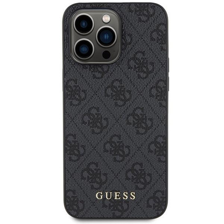 Etui Guess 4G Metal Gold Logo na iPhone 15 Pro Max - szare