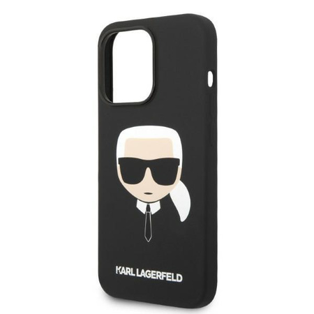 Karl Lagerfeld KLHMP14LSLKHBK iPhone 14 Pro 6,1" hardcase czarny/black Silicone Karl`s Head Magsafe