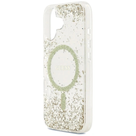 GUESS ETUI RESIN BOTTOM GLITTER MAGSAFE DO IPHONE 17 Z BŁYSZCZĄCĄ POWŁOKĄ