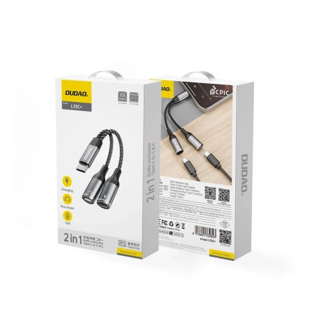 DUDAO ADAPTER USB-C DO TELEFONÓW ANDROID 2W1 ZŁĄCZE TYP C SZYBKA ŁADOWARKA