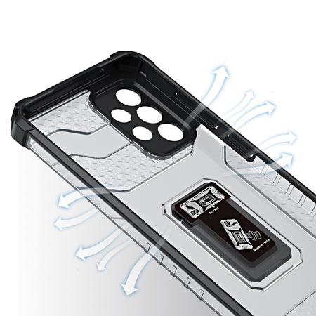Crystal Ring Case pancerne hybrydowe etui pokrowiec + magnetyczny uchwyt Samsung Galaxy A72 4G niebieski