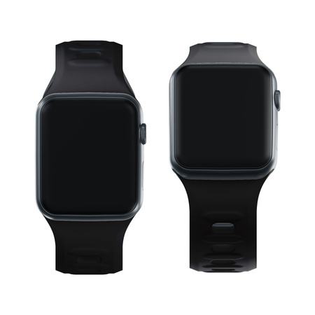 38/40/41/42 mm Black (small) - 3mk Silicone Watch Strap for Apple