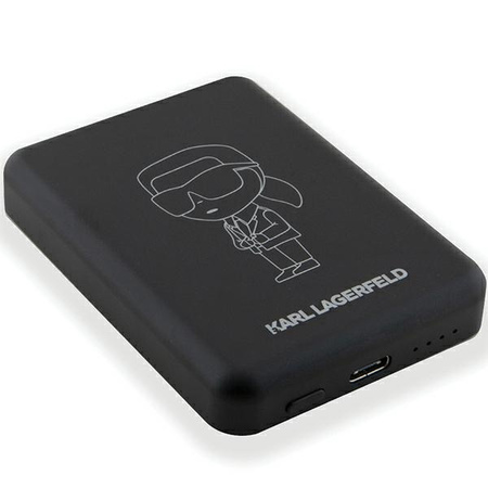Karl Lagerfeld Powerbank indukcyjnyKLPBM5KIOTTGK 5000mAh czarny/black NFT Outline Ikonik MagSafe