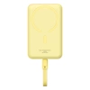 Powerbank Baseus Magnetic Mini MagSafe 10000mAh 30W z wbudowanym kablem USB-C - żółty + kabel Baseus Simple Series USB-C - USB-C 60W 0.3m