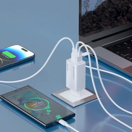 WOZINSKY ŁADOWARKA GAN 65W 2X USB-C DO TELEFONÓW IPHONE MACBOOK Z KABLEM
