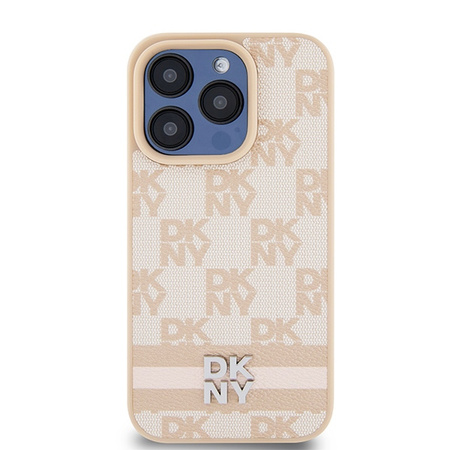 DKNY HARDCASE POKROWIEC DO IPHONE 15 PRO Z PASKAMI LEATHER CHECKERED MONO