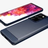 Carbon Case elastyczne etui pokrowiec Samsung Galaxy S21 Ultra 5G niebieski