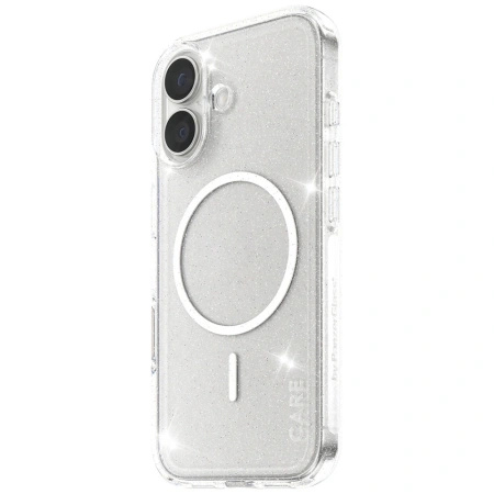 Etui CARE by PanzerGlass Flagship Urban Explorer w. White MagSafe na iPhone 17 - przezroczysto-brokatowe