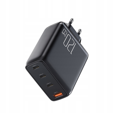 Phone Charger, GaN, Fast, USB-C/ USB, 4 PORTS, 120W, USB-C cable, Mcdodo