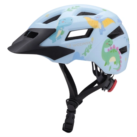 Kask rowerowy dziecięcy MTB Wozinsky z odpinanym daszkiem 48-52 cm - jasnoniebieski