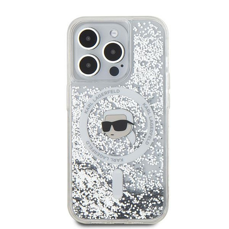 KARL LAGERFELD ETUI HARDCASE LIQUID GLITTER KARL HEAD DO MAGSAFE DO IPHONE