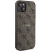 Etui Guess 4G Collection Leather Metal Logo MagSafe na iPhone 14 / 15 / 13 - brązowe
