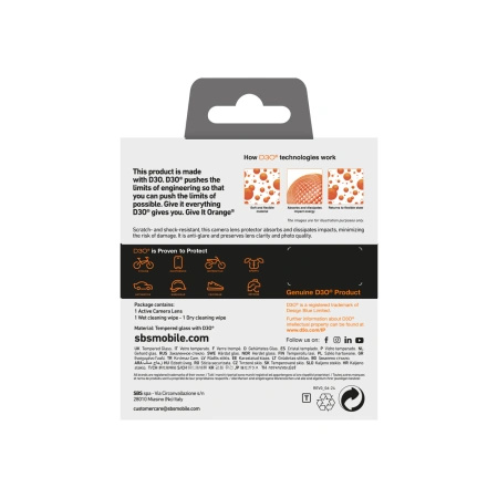 SBS SZKŁO HARTOWANE ACTIVE LENS D3O DO IPHONE 16 16 PLUS NA OCHRONĘ APARATU