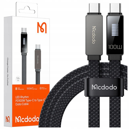 MCDODO USB-C FAST CHARGING CABLE FOR SAMSUNG APPLE USB TYPE C 100W 1M LED