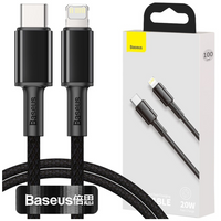 Baseus kabel USB Typ C - Lightning szybkie ładowanie Power Delivery 20 W 1 m czarny (CATLGD-01)