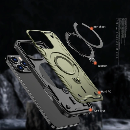 HURTEL ETUI HYBRID ARMOR TRENDY Z DO MAGSAFE DO IPHONE 16 PRO WYSOKA