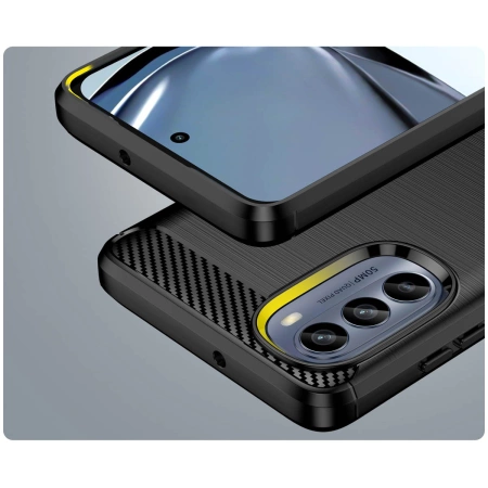 HURTEL CARBON CASE ETUI DO MOTOROLA MOTO G62 5G ELASTYCZNY SILIKONOWY