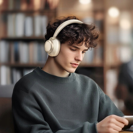 MCDODO SŁUCHAWKI BEZPRZEWODOWE NAUSZNE BLUETOOTH Z MIKROFONEM ANC BEŻOWE