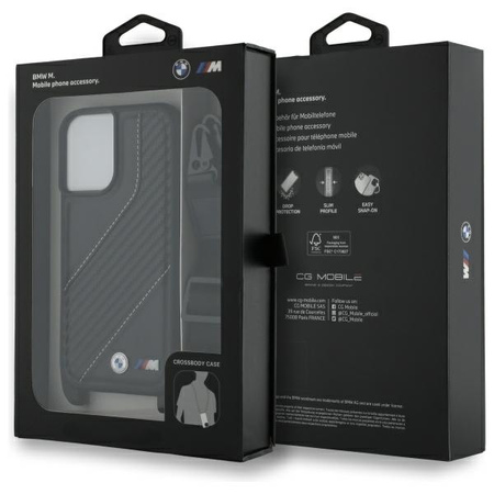 BMW BMHCP16S23PSCCK iPhone 16 6.1       czarny/black hardcase M Edition Carbon Stripe & Strap