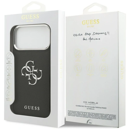 GUESS ETUI GRAINED BIG 4G CLASSIC LOGO DO IPHONE 17 PRO MAX ELEGANCKIE