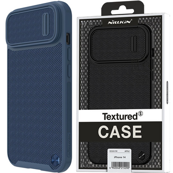 Nillkin Textured S Case etui iPhone 14 Plus pancerny pokrowiec z osłoną na aparat niebieskie