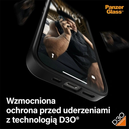 Etui PanzerGlass ClearCase na iPhone 15 Pro z certyfikatem Military Grade - przezroczysto-czarne