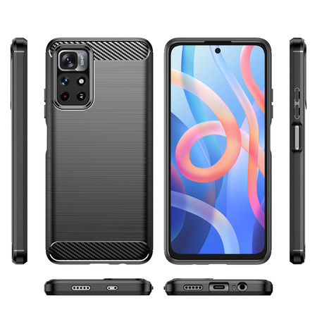 Carbon Case elastyczne etui pokrowiec Xiaomi Redmi Note 11 czarny