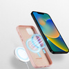 Dux Ducis Grit skórzane etui do iPhone 14 Plus elegancki pokrowiec ze sztucznej skóry (kompatybilne z MagSafe) różowy