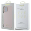 GUESS ETUI HARDCASE DO IPHONE 16 6.1 SILIKONOWE SCRIPT METAL LOGO RAMKA