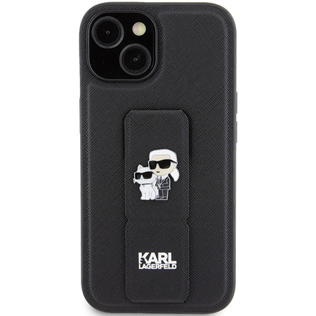 KARL LAGERFELD ETUI DO IPHONE 15 6,1 GRIPSTAND SAFFIANO KARL&CHOUPETTE PINS