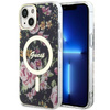 Etui Guess GUHMP14MHCFWSK na iPhone 14 Plus 6.7" - czarne Flower MagSafe