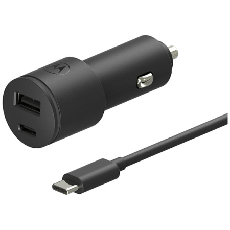 Ładowarka samochodowa Motorola           TurboPower 45W Dual USB-A/USB-C z kablem USB-C 1m czarny