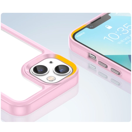 Outer Space Case etui iPhone 14 Plus sztywny pokrowiec z żelową ramką różowy