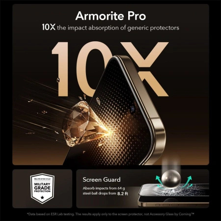 ESR SZKŁO HARTOWANE ULTRAFIT ARMORITE PRO DO IPHONE 17 PRO MAX OCHRONA