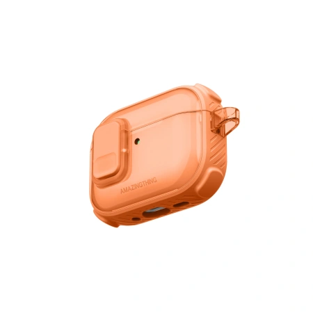 Etui AMAZINGTHING Titan Pro Mag Case Clear do AirPods Pro 3 - pomarańczowe